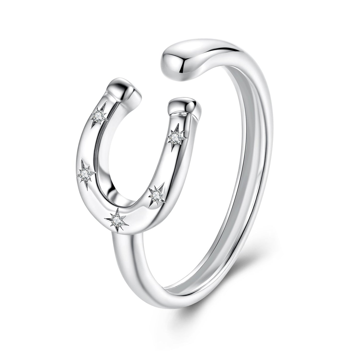 925 Sterling Silver & White Gold Plated Pavé CZ Ring