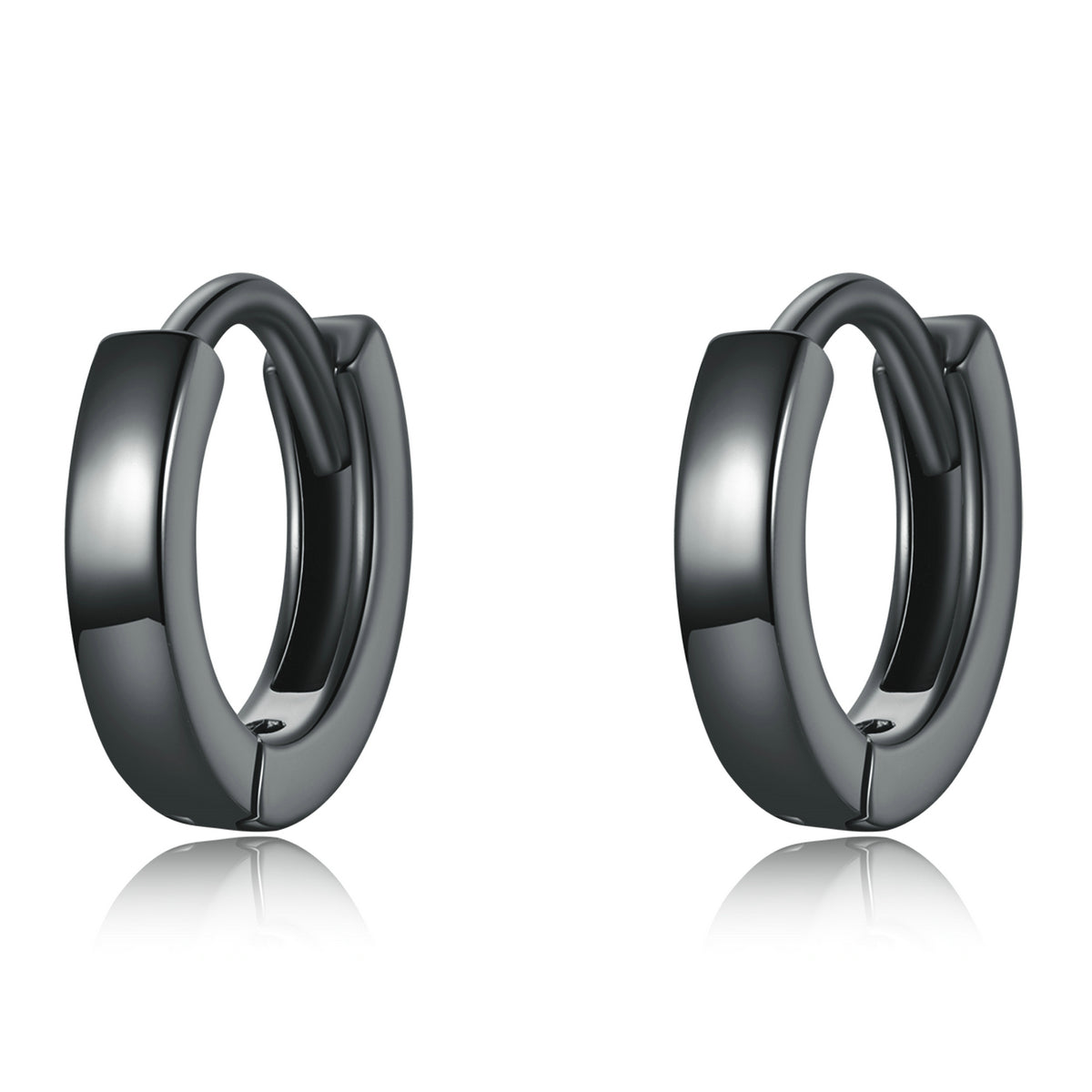 925 Sterling Silver & Plated Black Gold Earrings