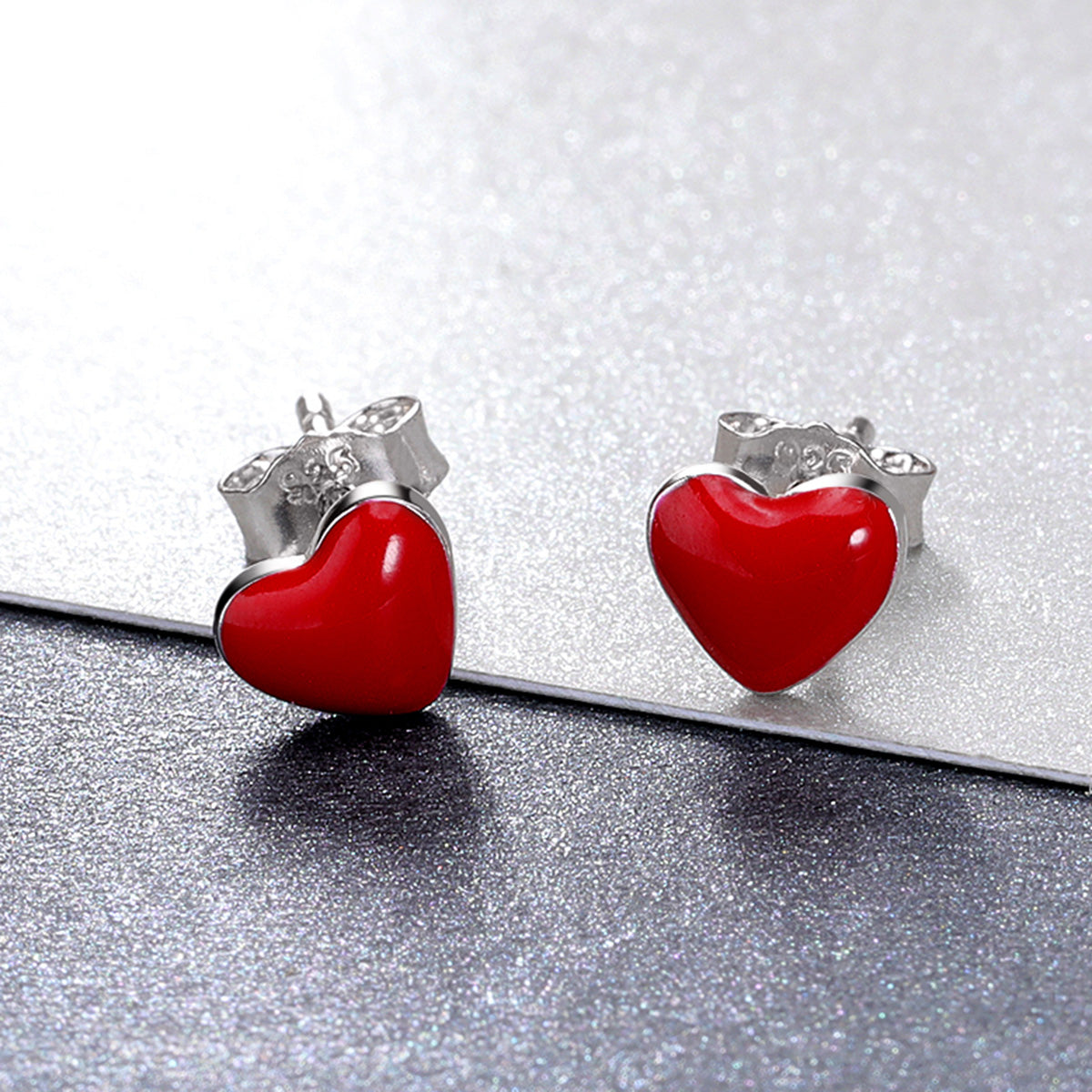 S925 Sterling Silver Plated Platinum Enamel Earrings