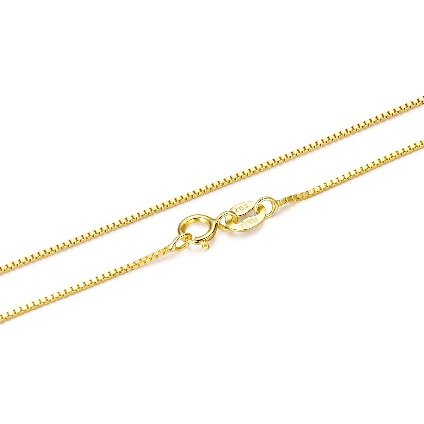 925 Sterling Silver + Plated White Gold Necklace 40cm for Women