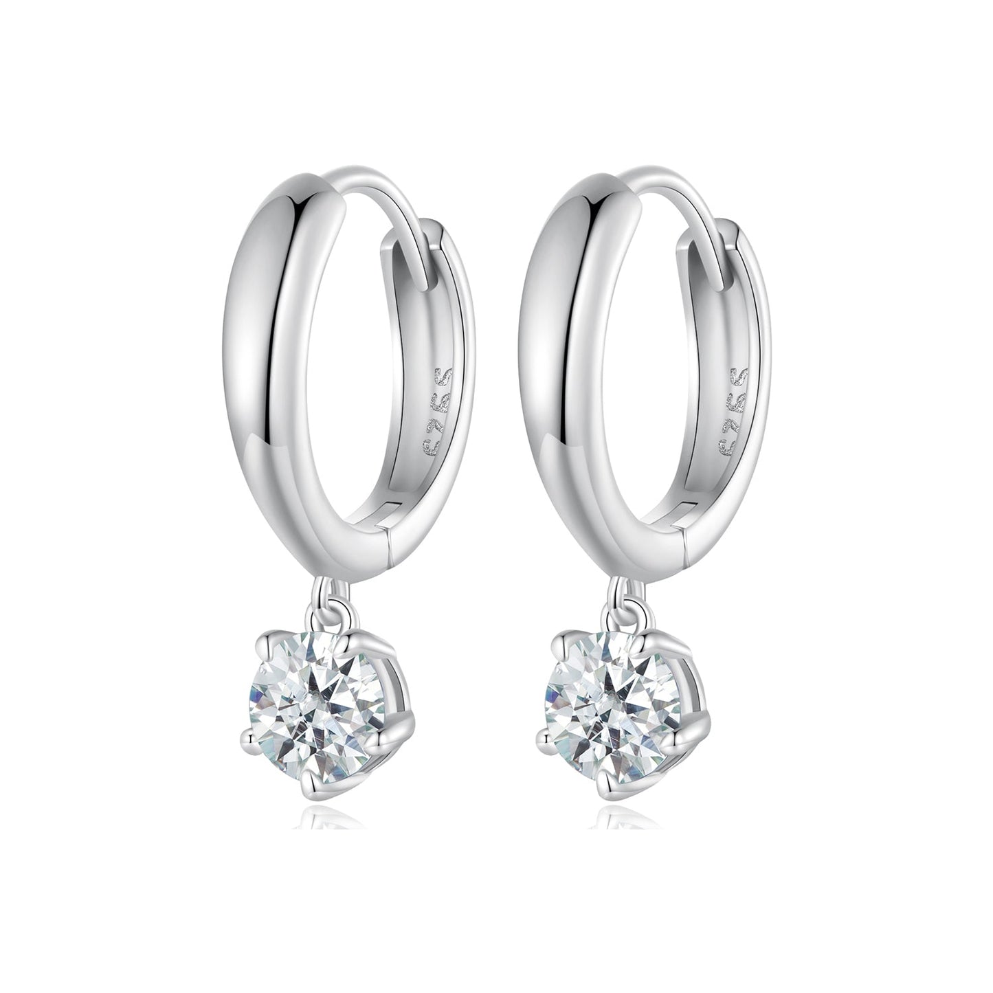 S925 Sterling Silver 0.50 Carat Moissanite Earrings for Women
