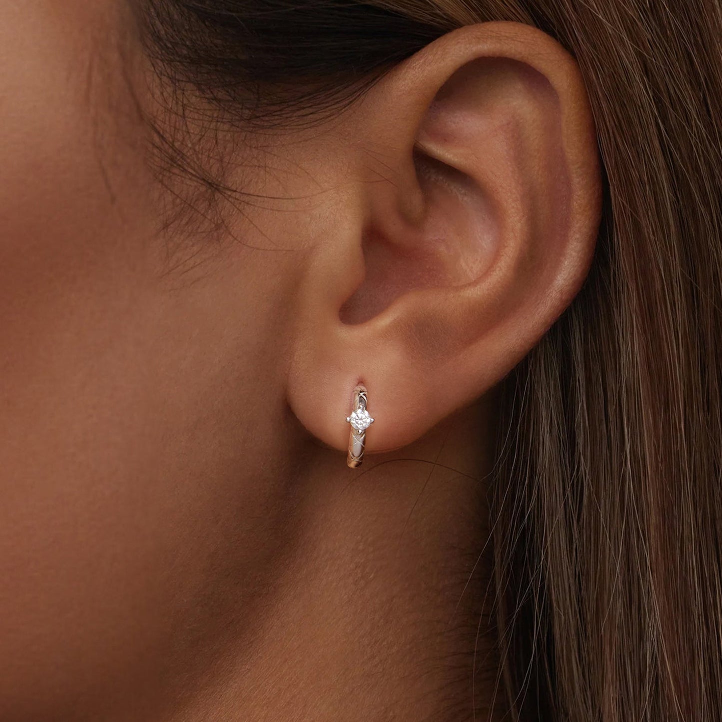 925 Sterling Silver Moissanite Earrings 1.3cm for Women
