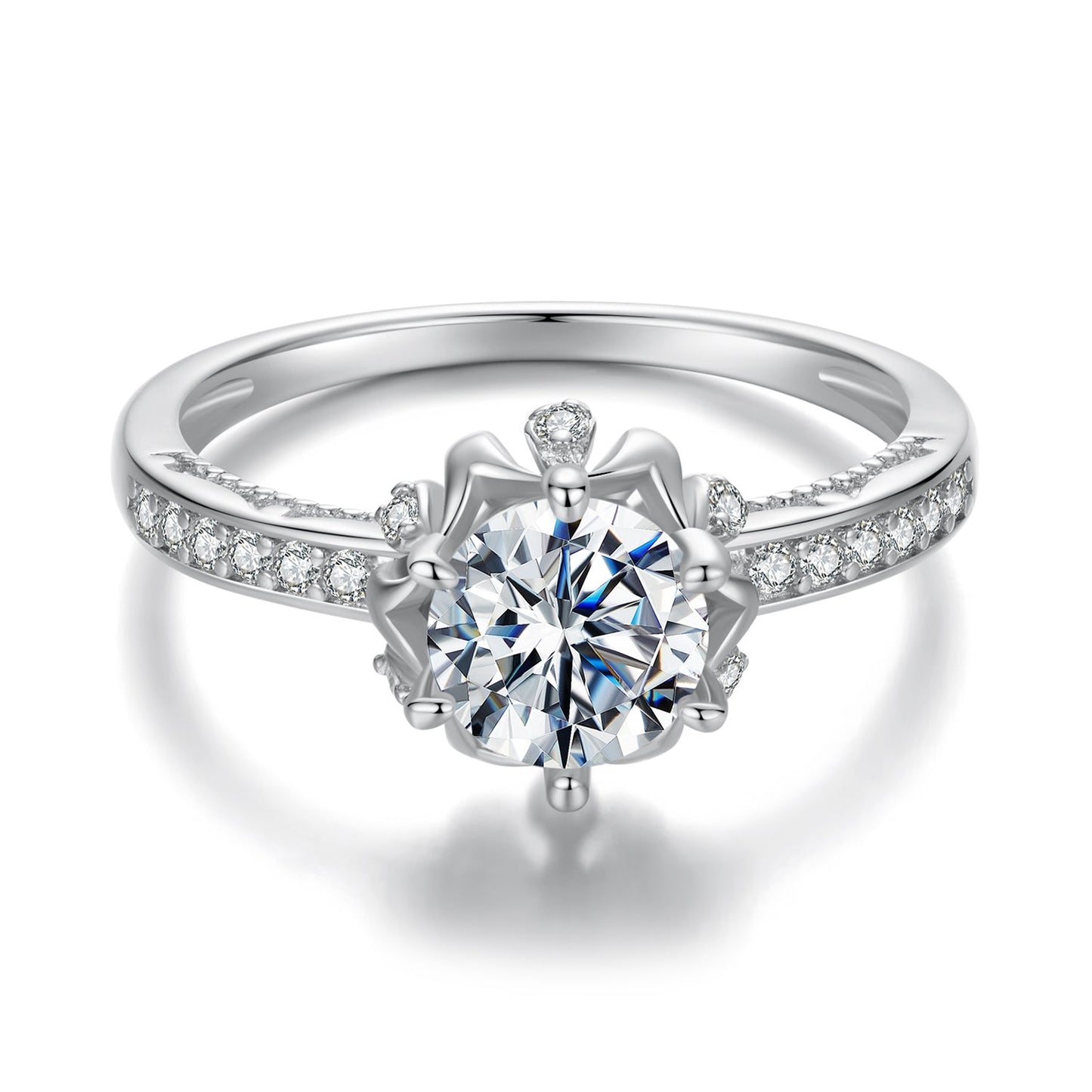 925 Sterling Silver Moissanite Ring 1ct Size 6