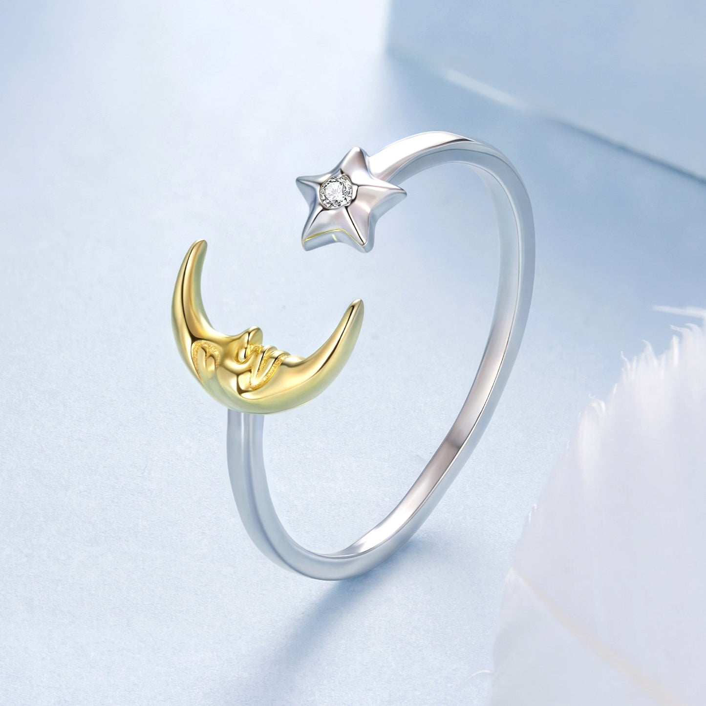 925 Sterling Silver & Gold Plated Pavé Set CZ Ring for Women