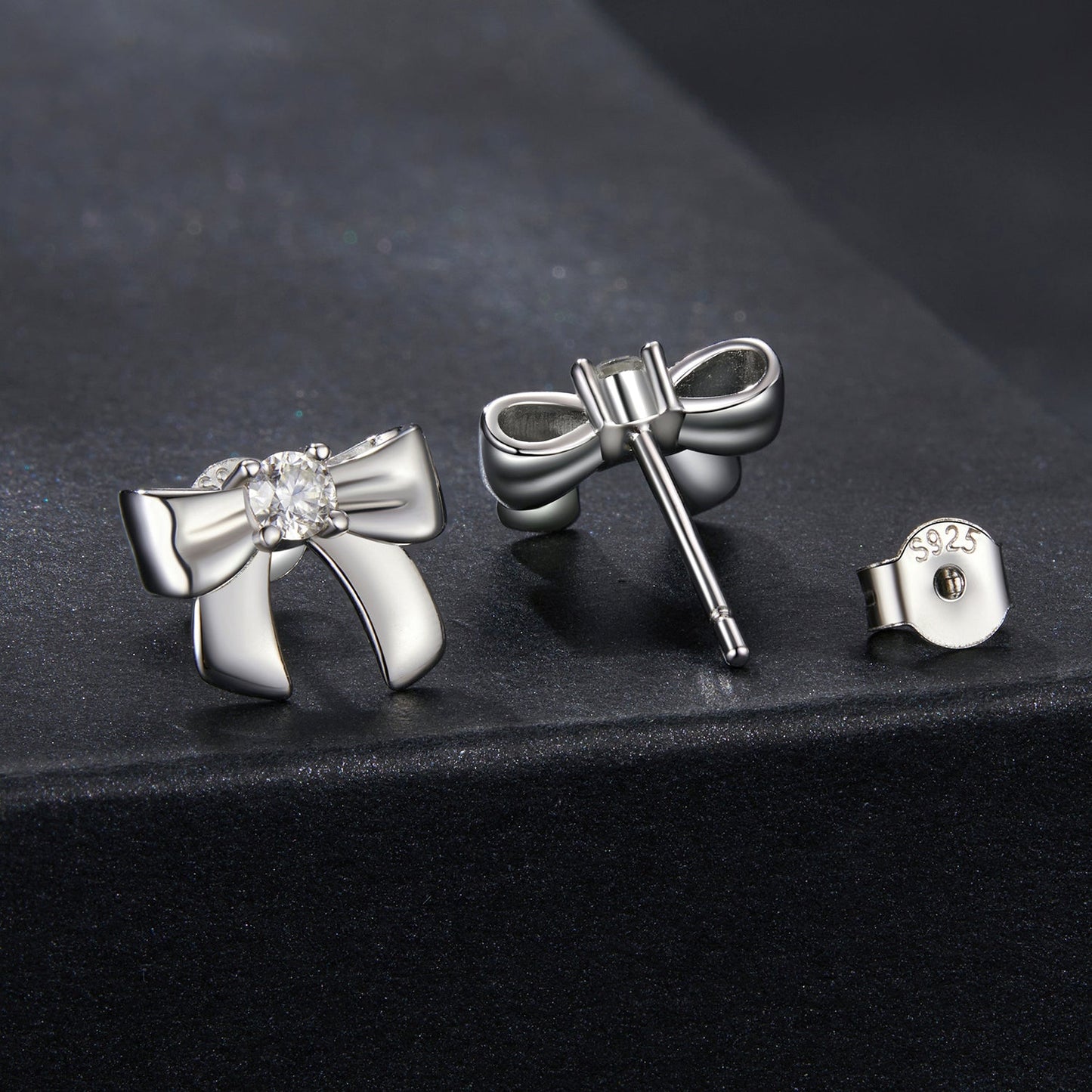 925 Sterling Silver Moissanite Earrings 0.3 cm for Women