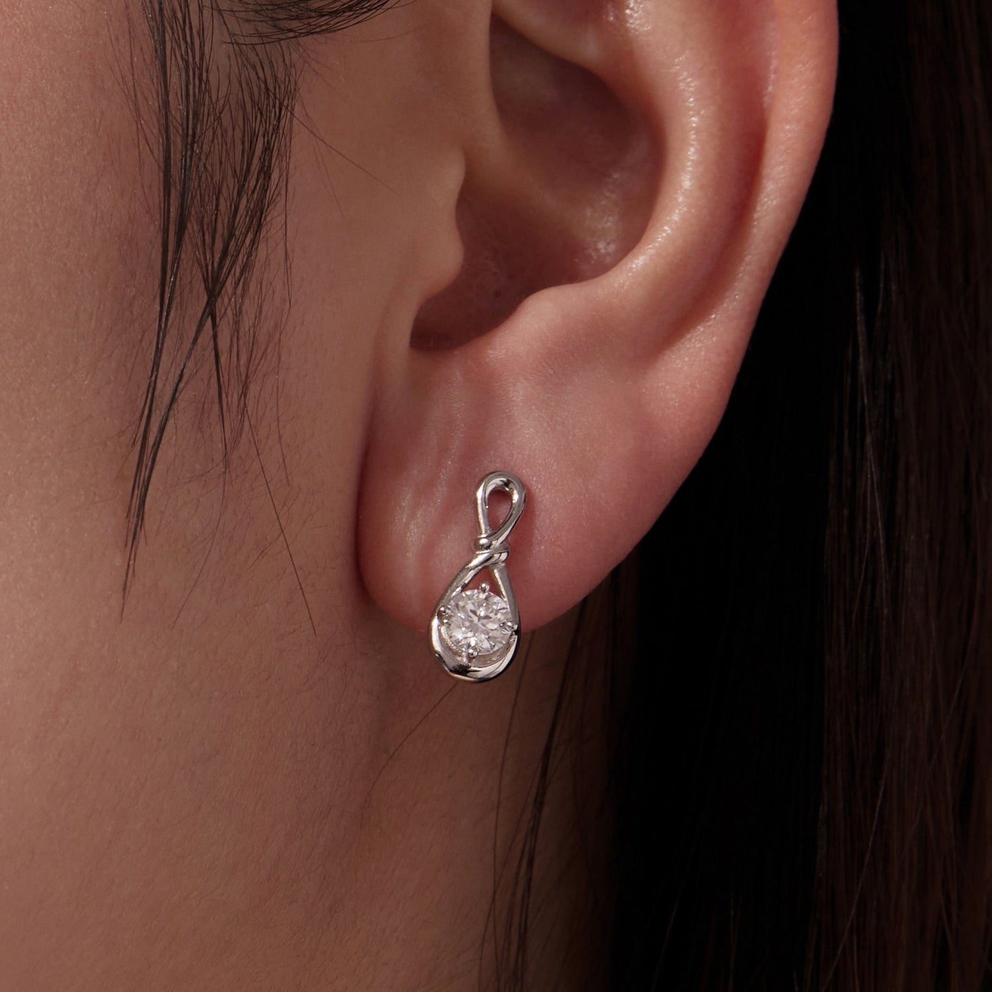 925 Sterling Silver 0.5 Carat Moissanite Earrings for Women