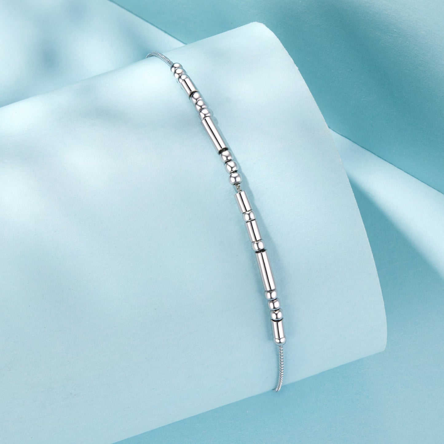 925 Sterling Silver White Gold Plated Bracelet 15+6cm for Women
