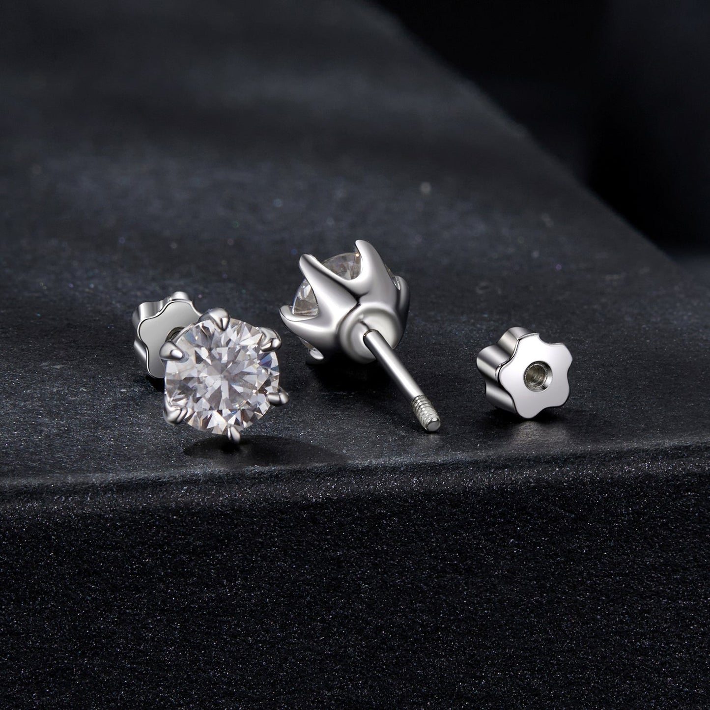 925 Sterling Silver 0.5 Carat Moissanite Earrings for Women