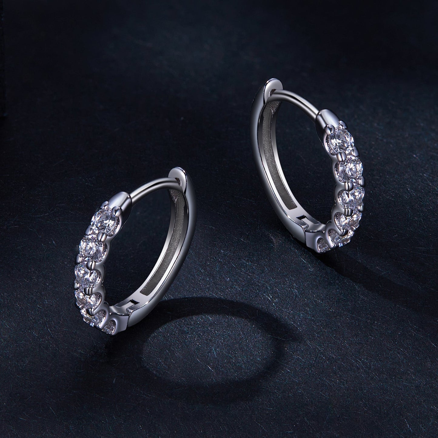 925 Sterling Silver 2.0mm Moissanite Earrings for Women