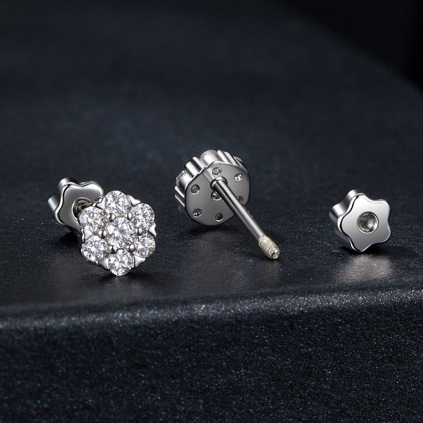 925 Sterling Silver Moissanite 0.15ct/0.027ct Earrings for Women