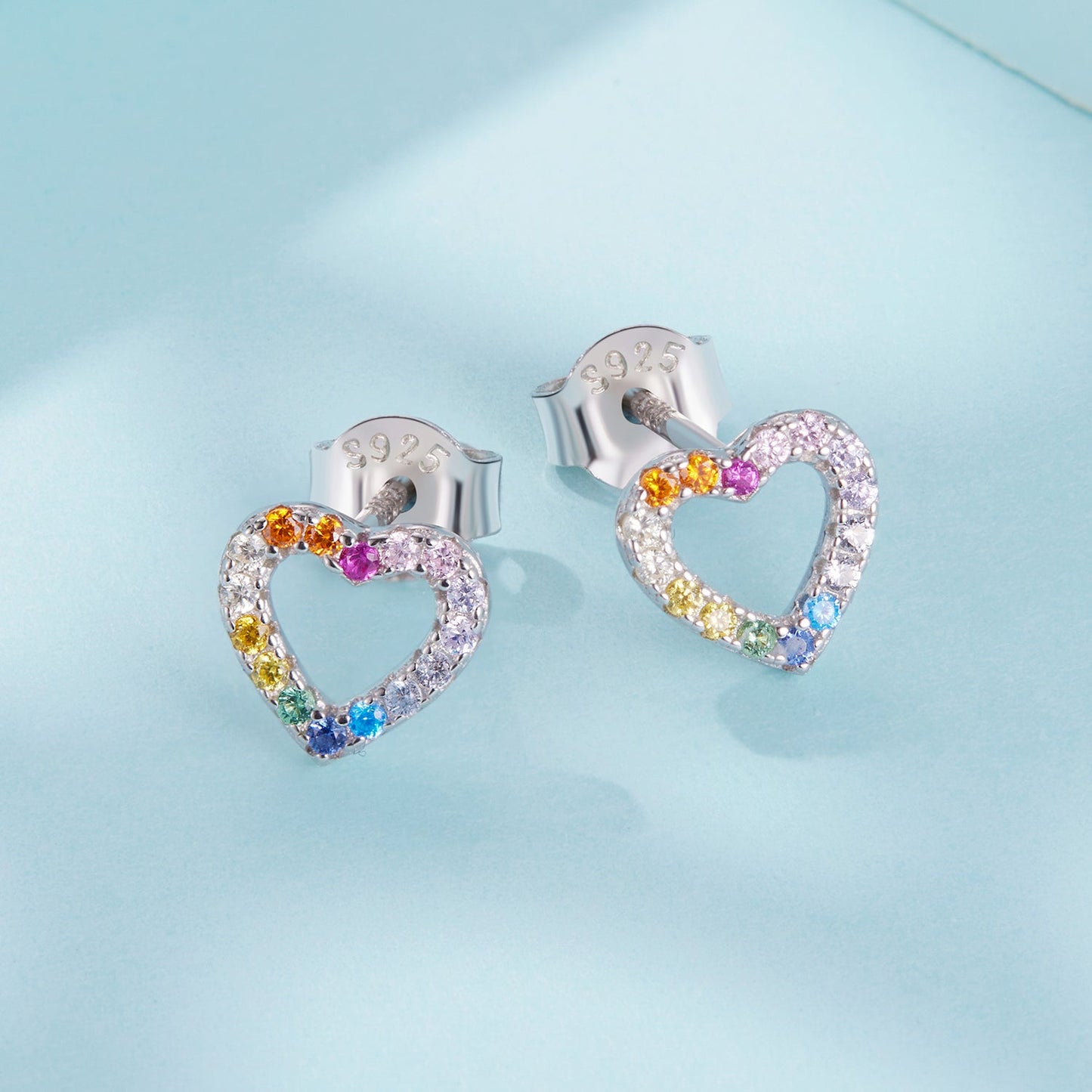 925 Sterling Silver Earrings with Pavé Setting and CZ