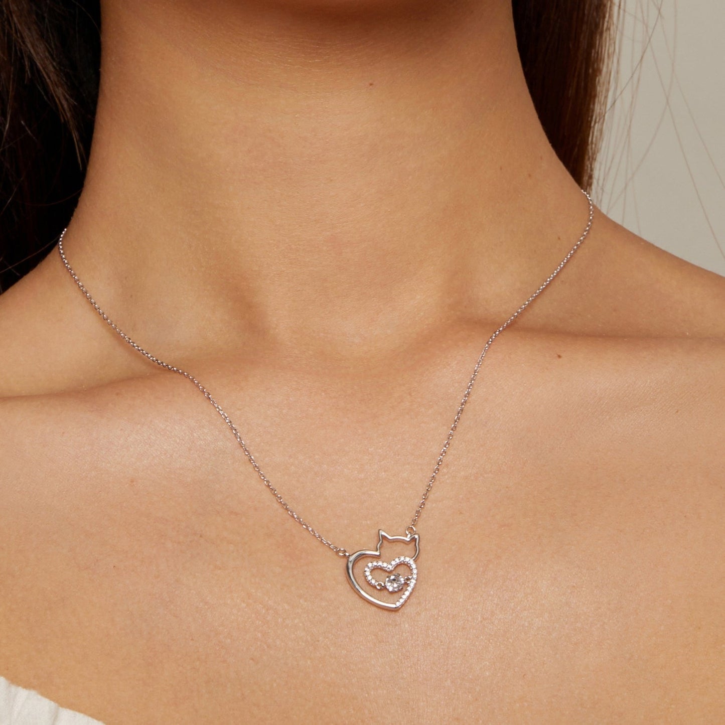 925 Sterling Silver Necklace with 19*18mm Pavé Setting CZ Pendant