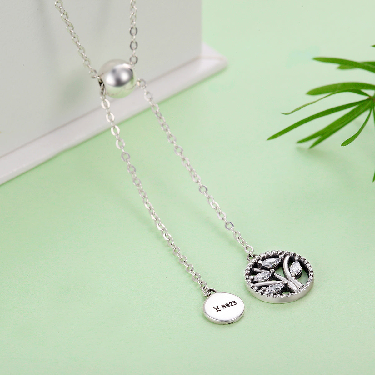 925 Sterling Silver Necklace 42CM Length with 9.5CM Pendant for Women