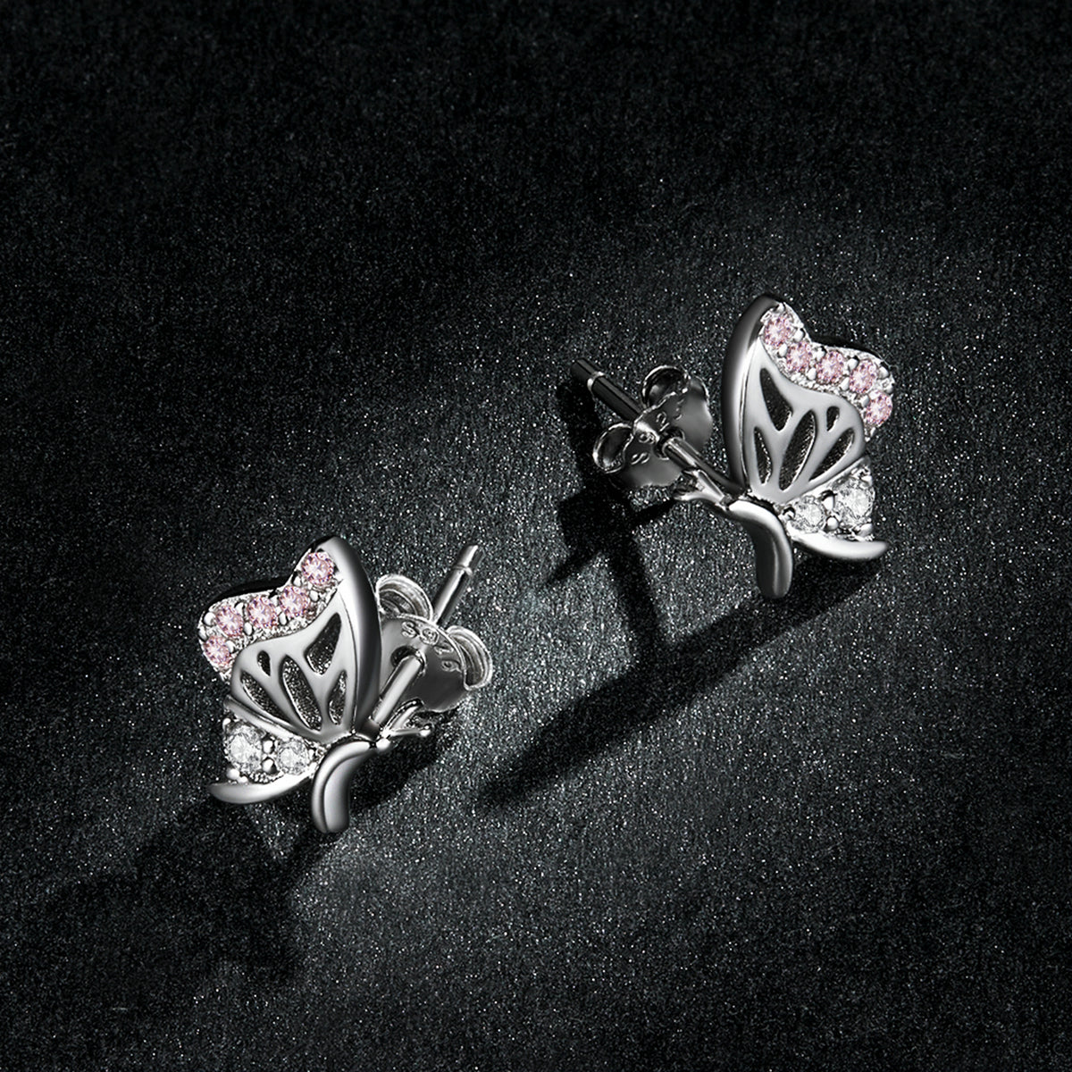 925 Sterling Silver Earrings with CZ in Pavé Setting