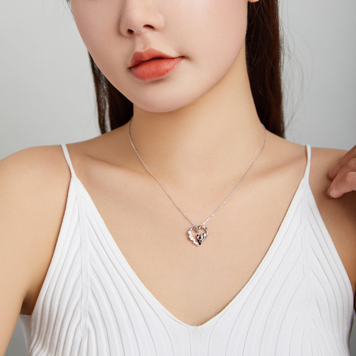 S925 Sterling Silver Adjustable Necklace with CZ and Enamel Pendant