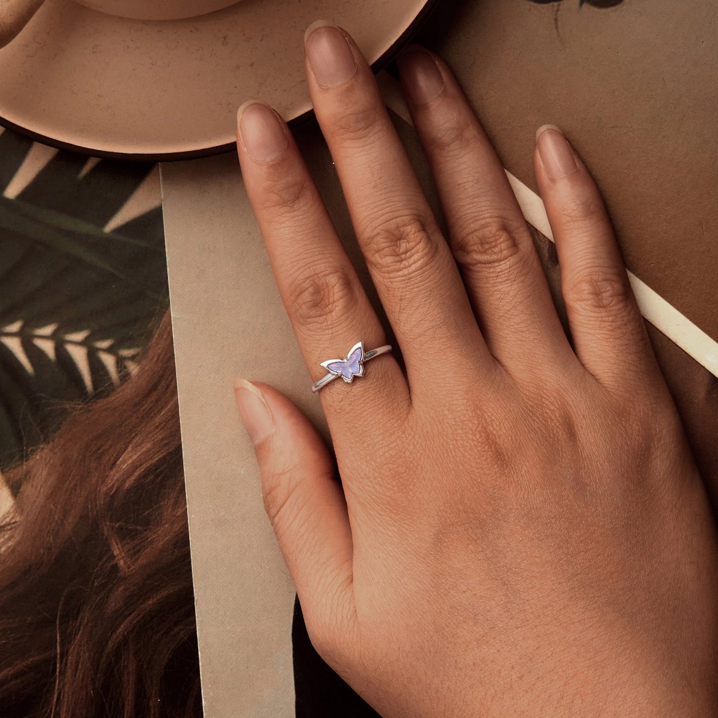 925 Sterling Silver Transparent Glass Pendant Rings for Women