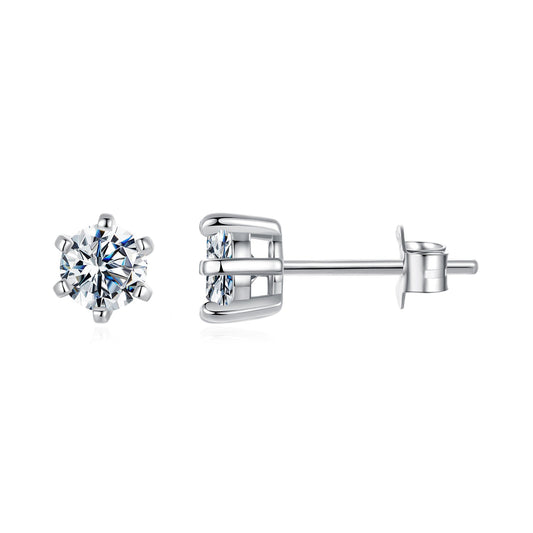 925 Sterling Silver 0.65 Carat Moissanite Earrings for Women