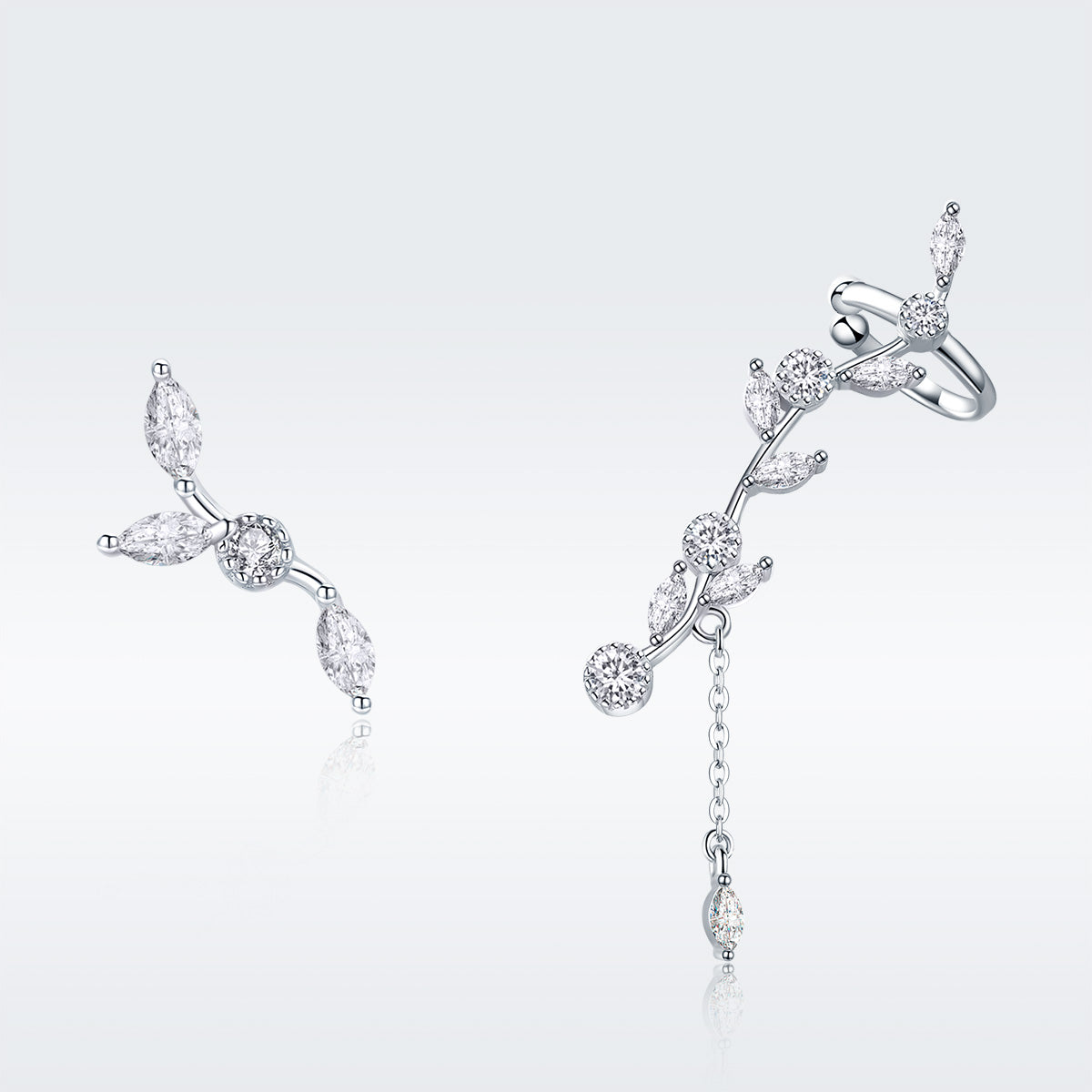 925 Sterling Silver Earrings with Platinum Plating and CZ for Women