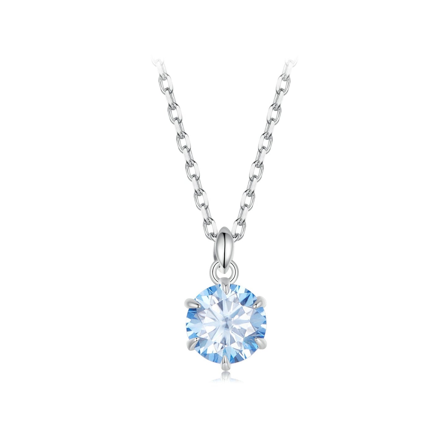 925 Sterling Silver Moissanite 6.5mm Diamond-like Pendant Necklace for Women