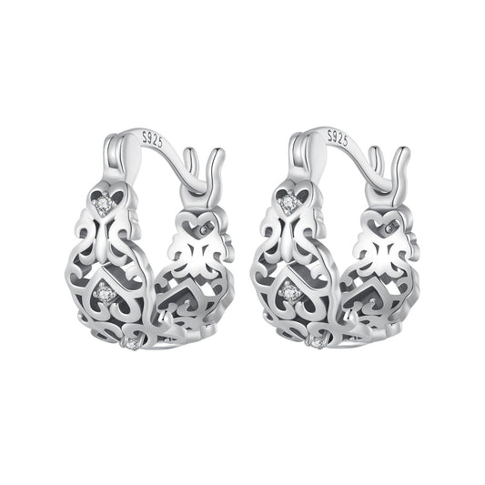 925 Sterling Silver Earrings with Pavé Setting CZ