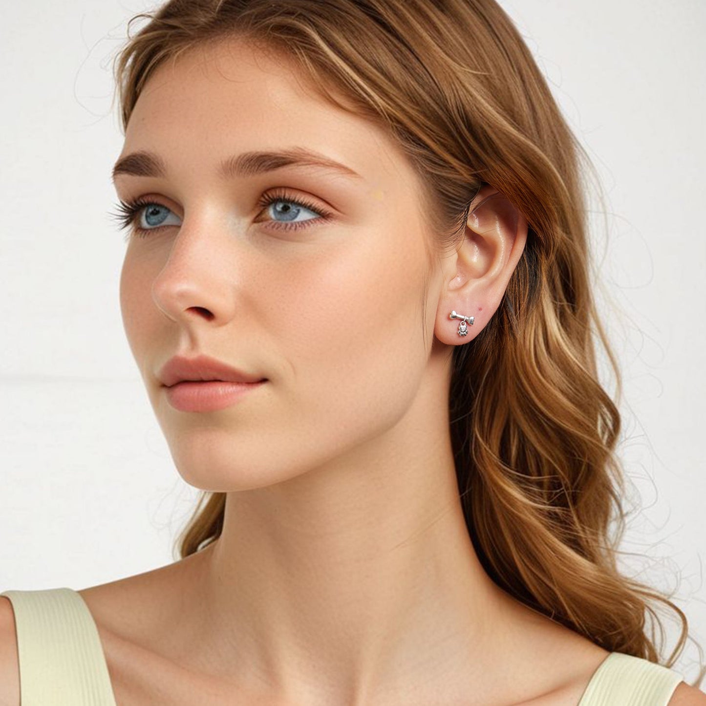 925 Sterling Silver Earrings with Pavé Setting CZ in Oxidized Silver