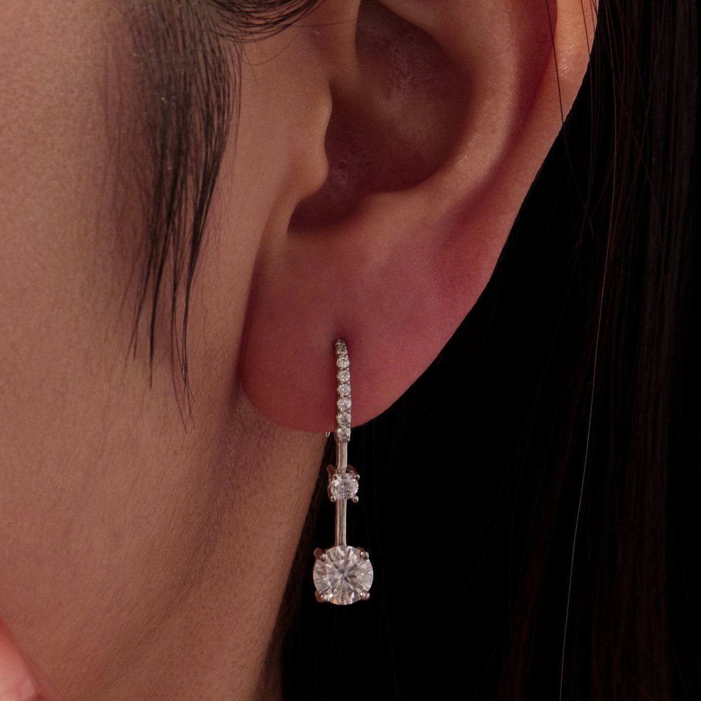 925 Sterling Silver Moissanite 1.00 Carat Earrings for Women