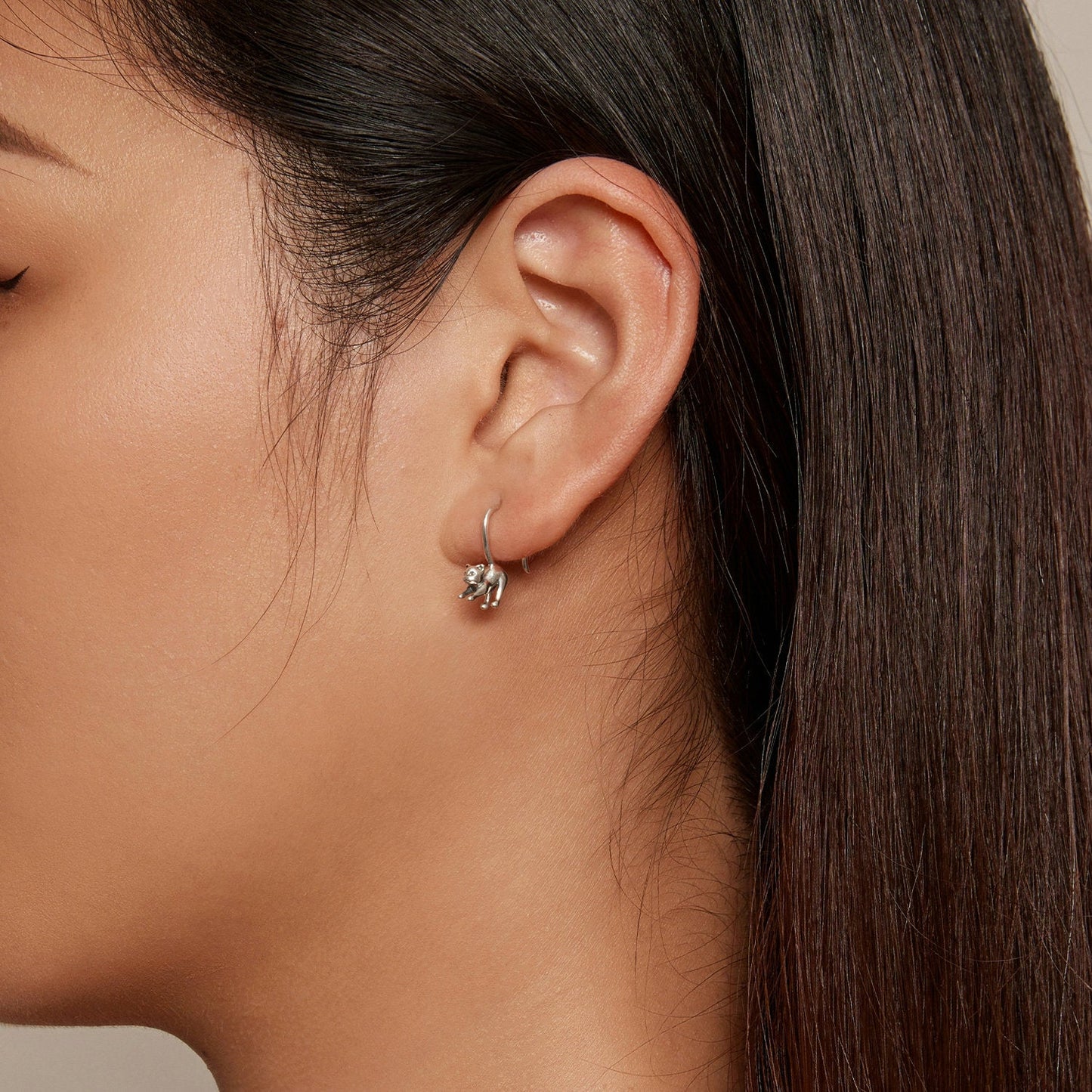 S925 Oxidized Silver Earrings 17x3mm for Women