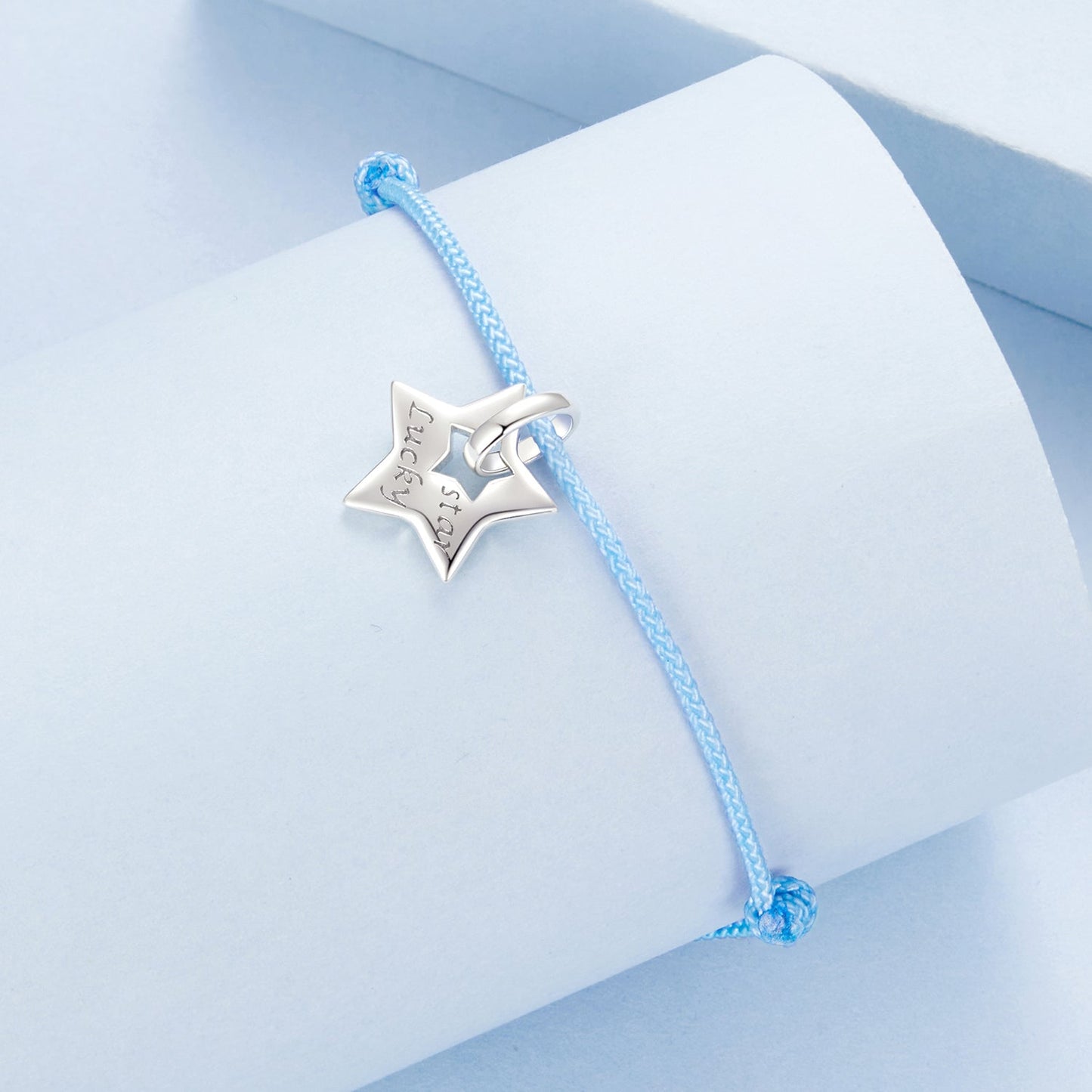 925 Sterling Silver Adjustable Cotton Rope Bracelet for Women