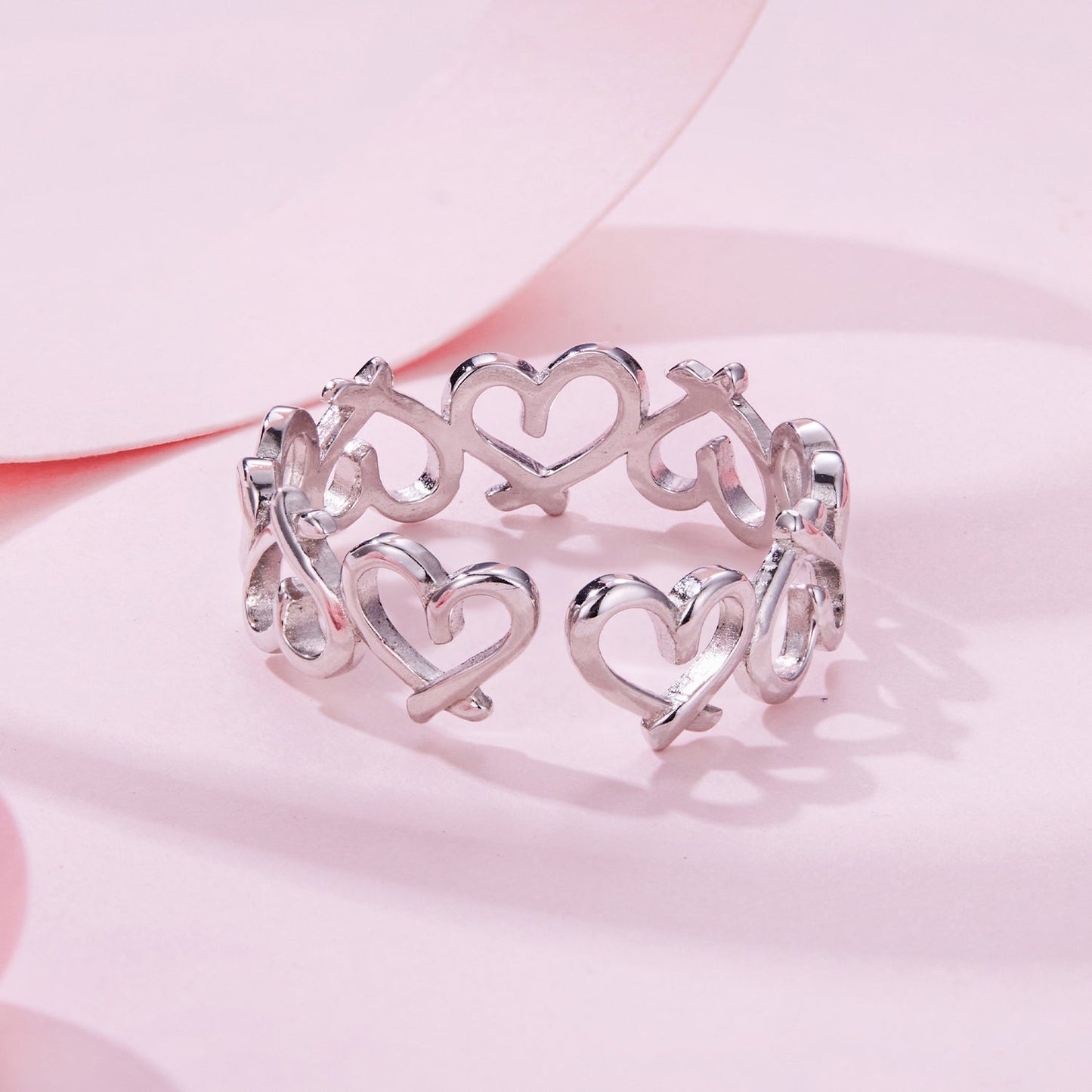 925 Sterling Silver and White Gold Plated Ring for Women