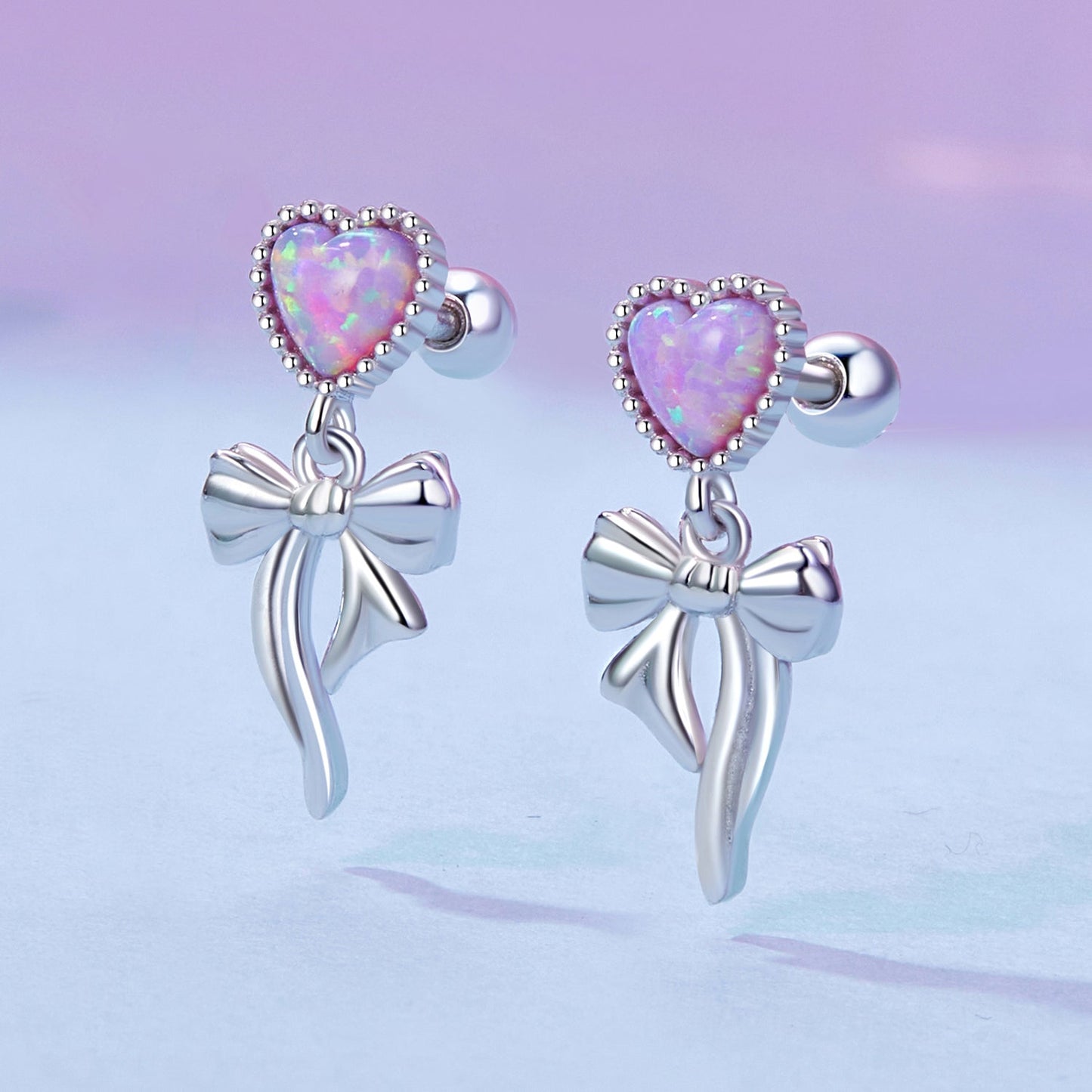 925 Sterling Silver Translucent Opal Earrings for Women