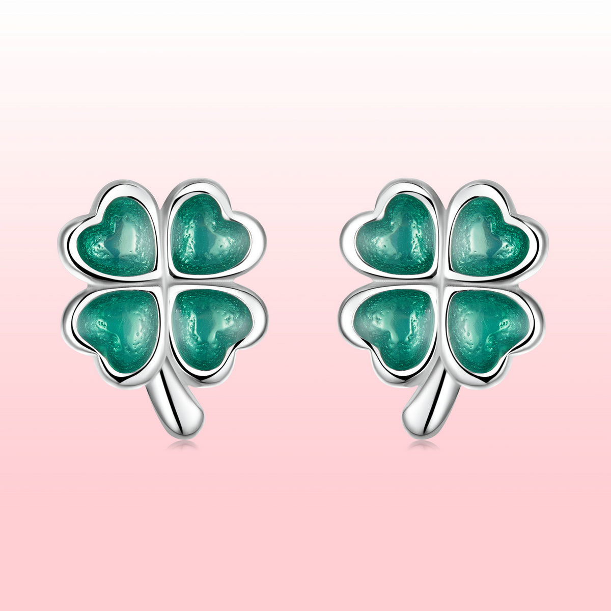 925 Sterling Silver Enamel Plated Platinum Earrings for Women