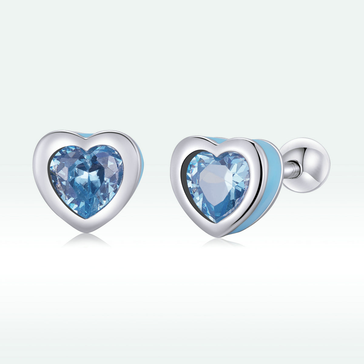 925 Sterling Silver Earrings with Pavé Setting and Enamel for Women