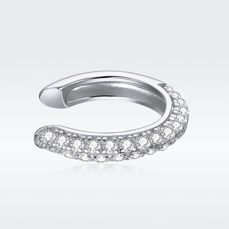 S925 Sterling Silver Pavé Set CZ Earrings - 1.1cm for Women