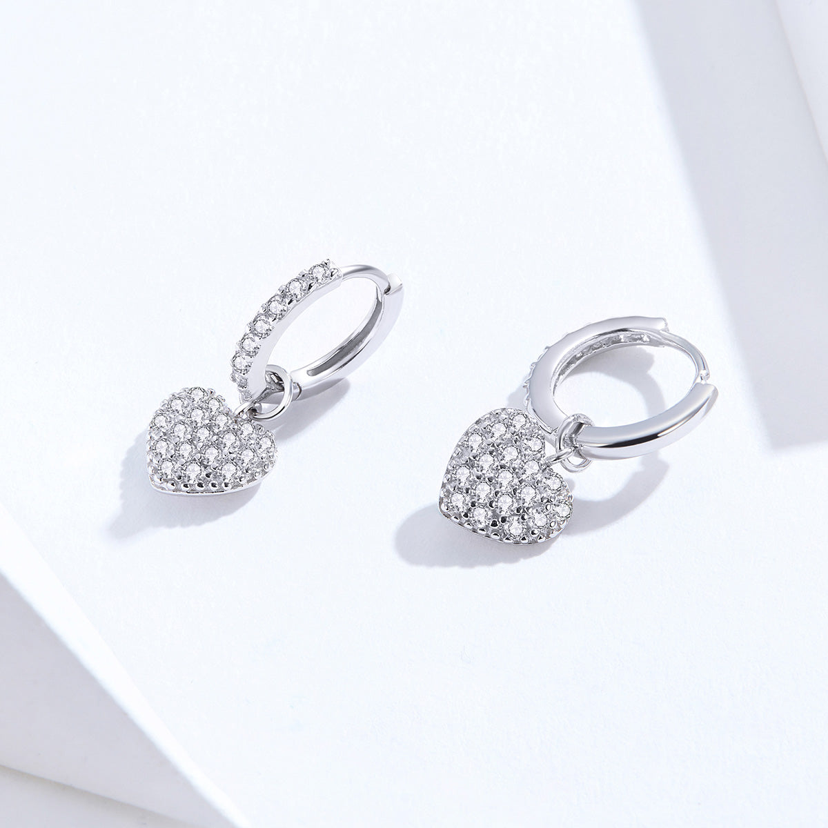 925 Sterling Silver CZ Pavé Setting Earrings for Women