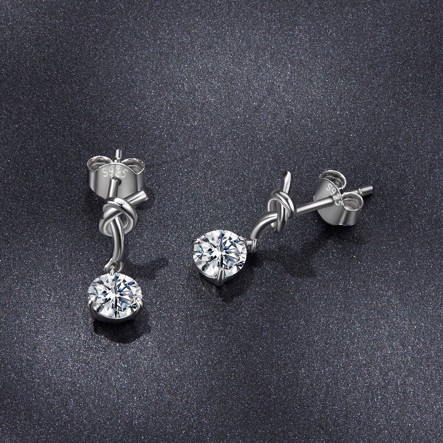 925 Sterling Silver Moissanite 0.50 Carat Earrings for Women
