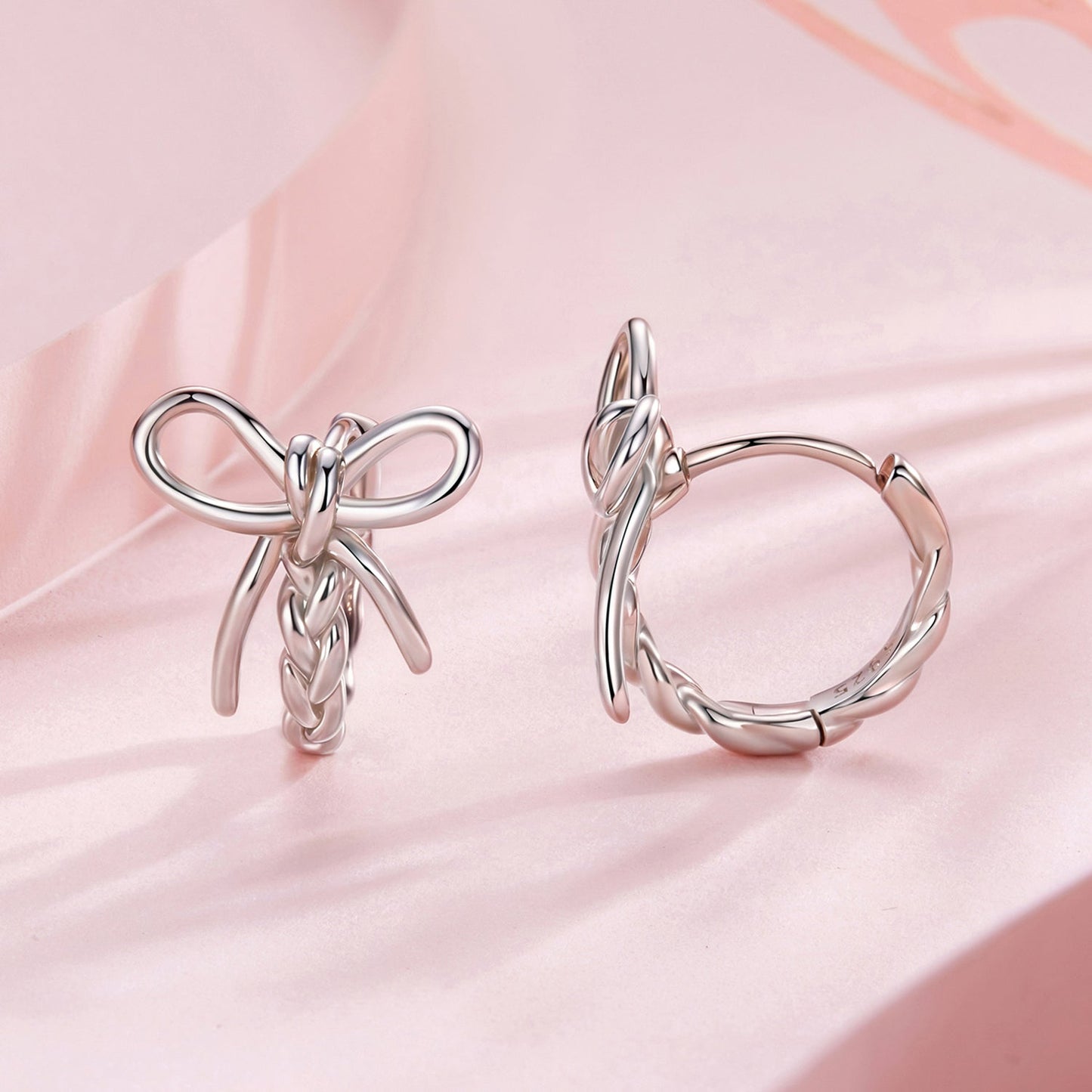 925 Sterling Silver Earrings with White Gold Plating for Women