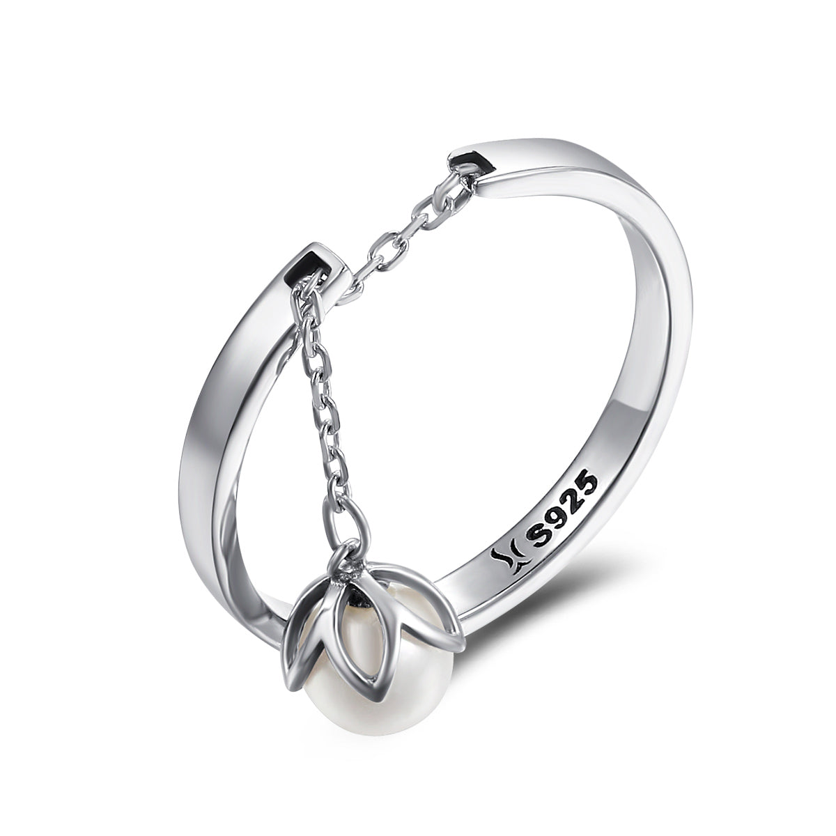 S925 Sterling Silver Ring Width 0.2CM Bead 0.6CM for Women