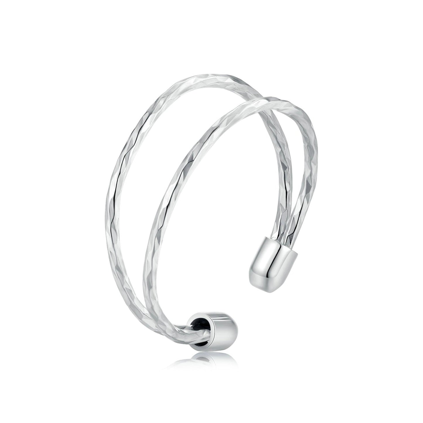 925 Sterling Silver & White Gold Plated Ring for Women - Stylish Width 2.3-6.3mm
