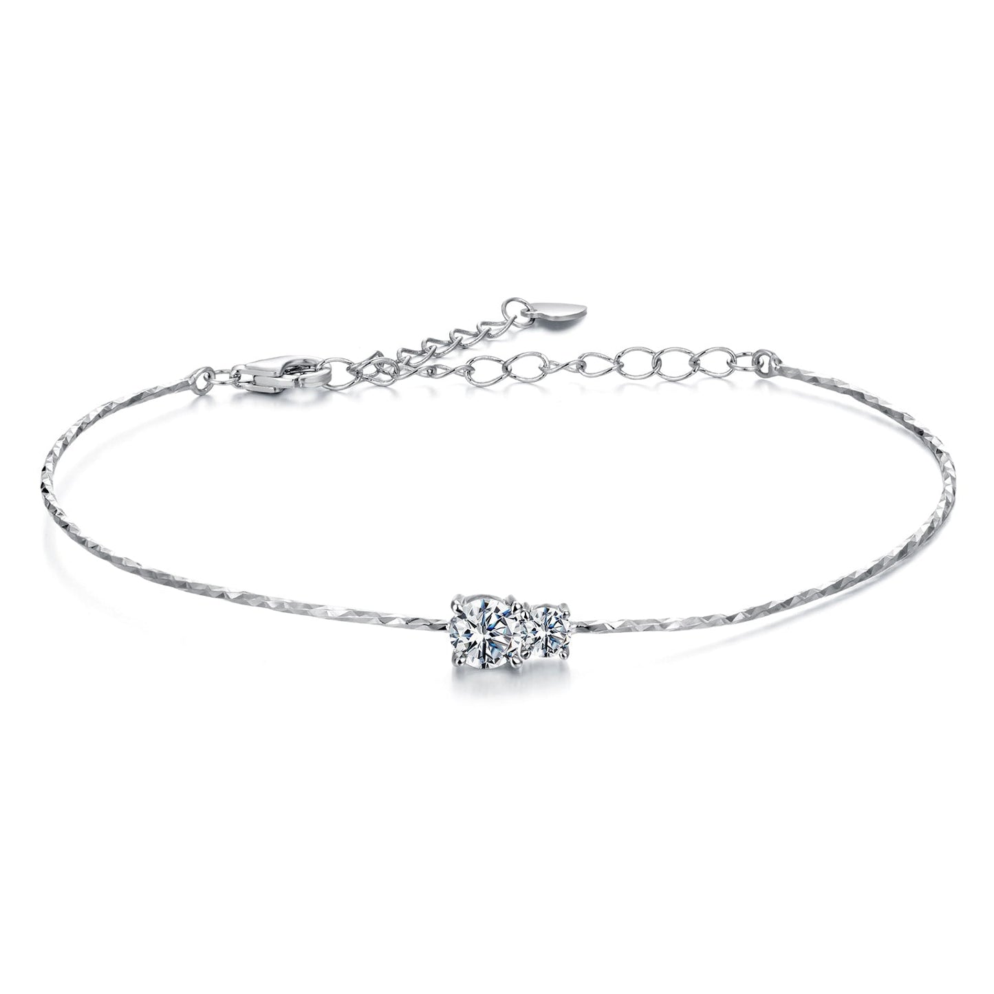 925 Sterling Silver 0.2 Carat Genuine Moissanite Bracelet for Women
