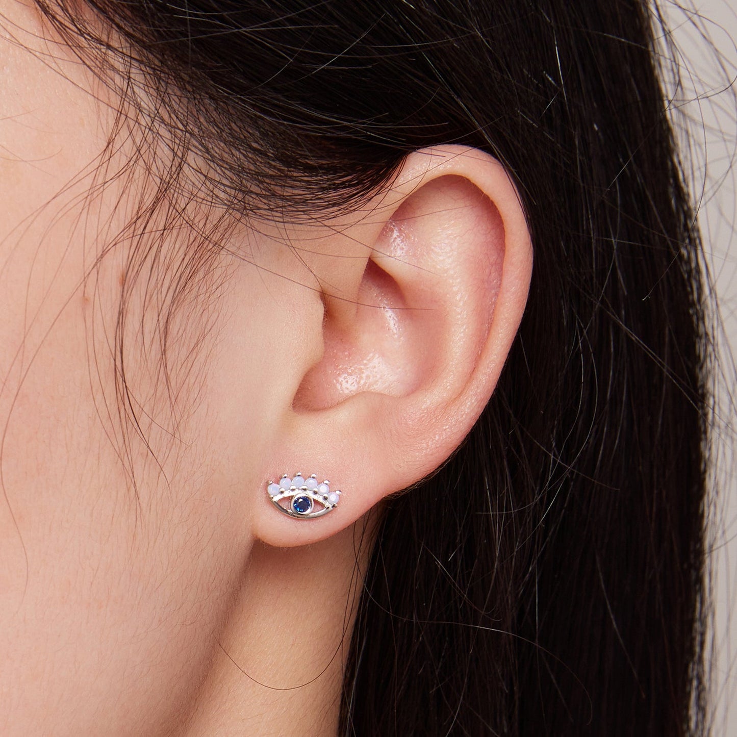 925 Sterling Silver Plated Platinum Opal Earrings for Women