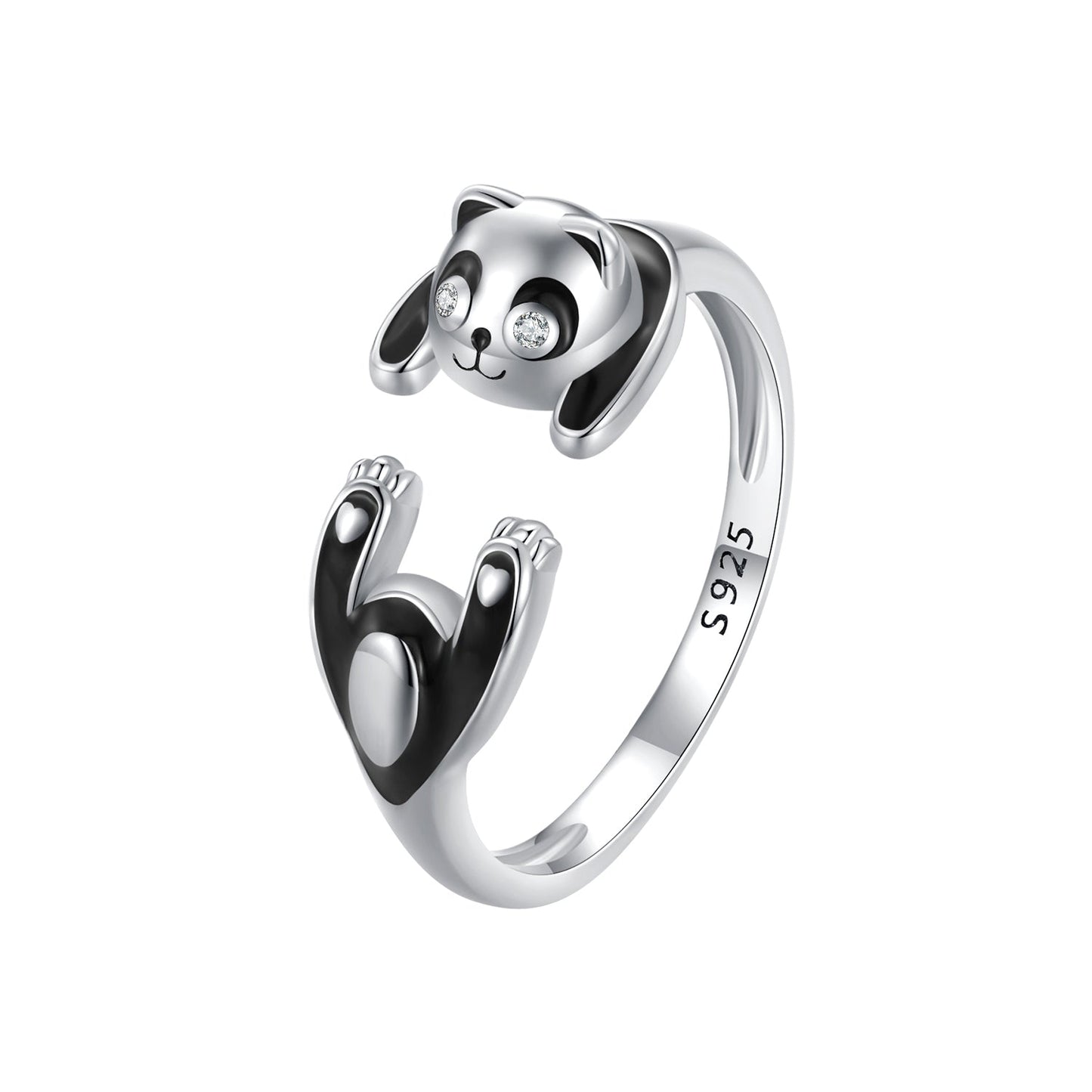 925 Sterling Silver Enamel Process Pavé Setting CZ Ring for Women