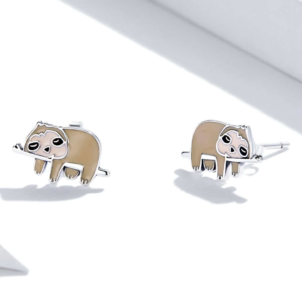 925 Sterling Silver Enamel Oxidized Earrings for Women, 0.7*1.2cm