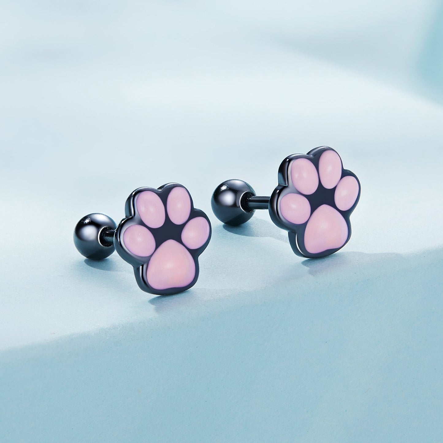925 Sterling Silver Enamel Black Gold Plated Earrings for Women
