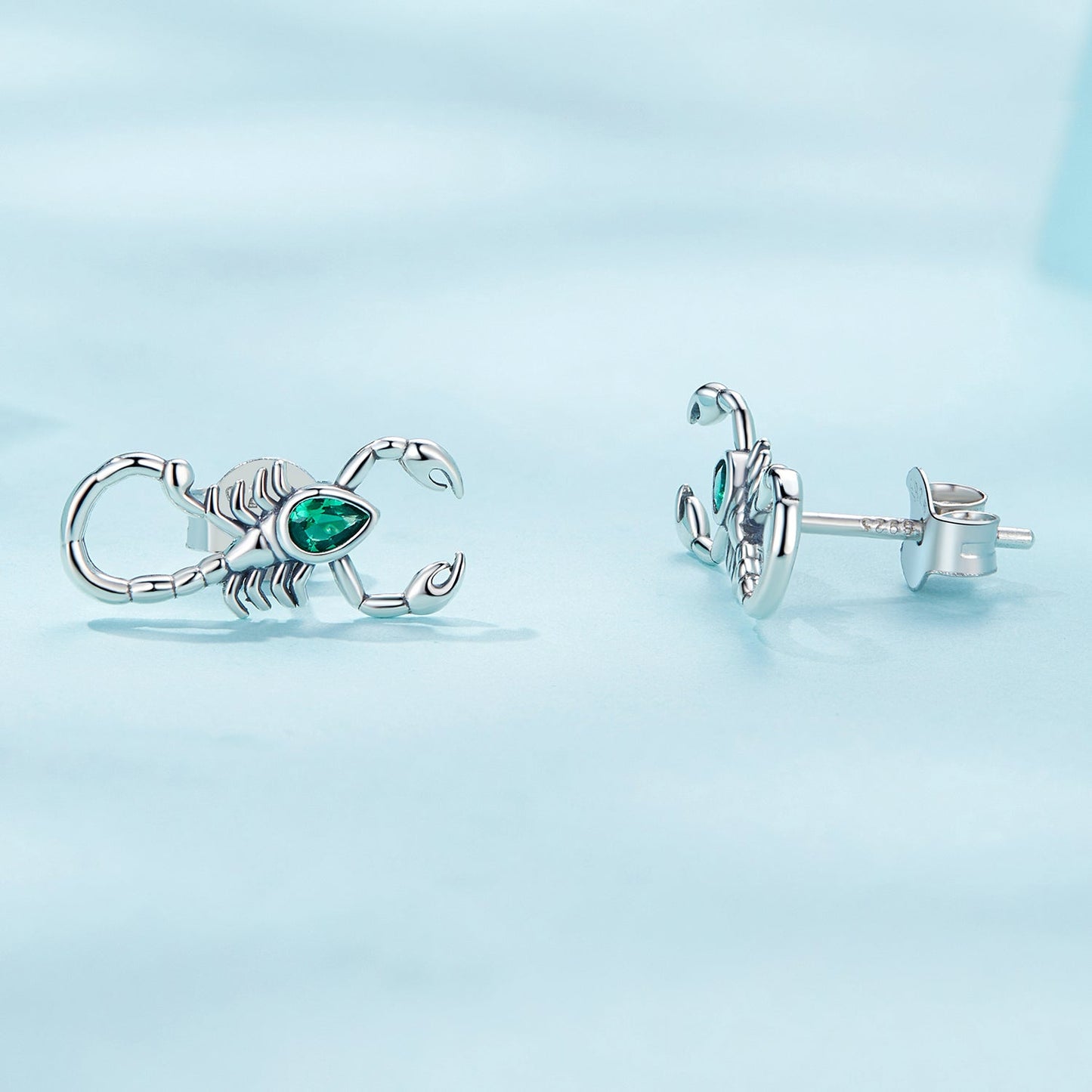 925 Sterling Silver Earrings with Pavé Setting CZ and Oxidized Finish for Women