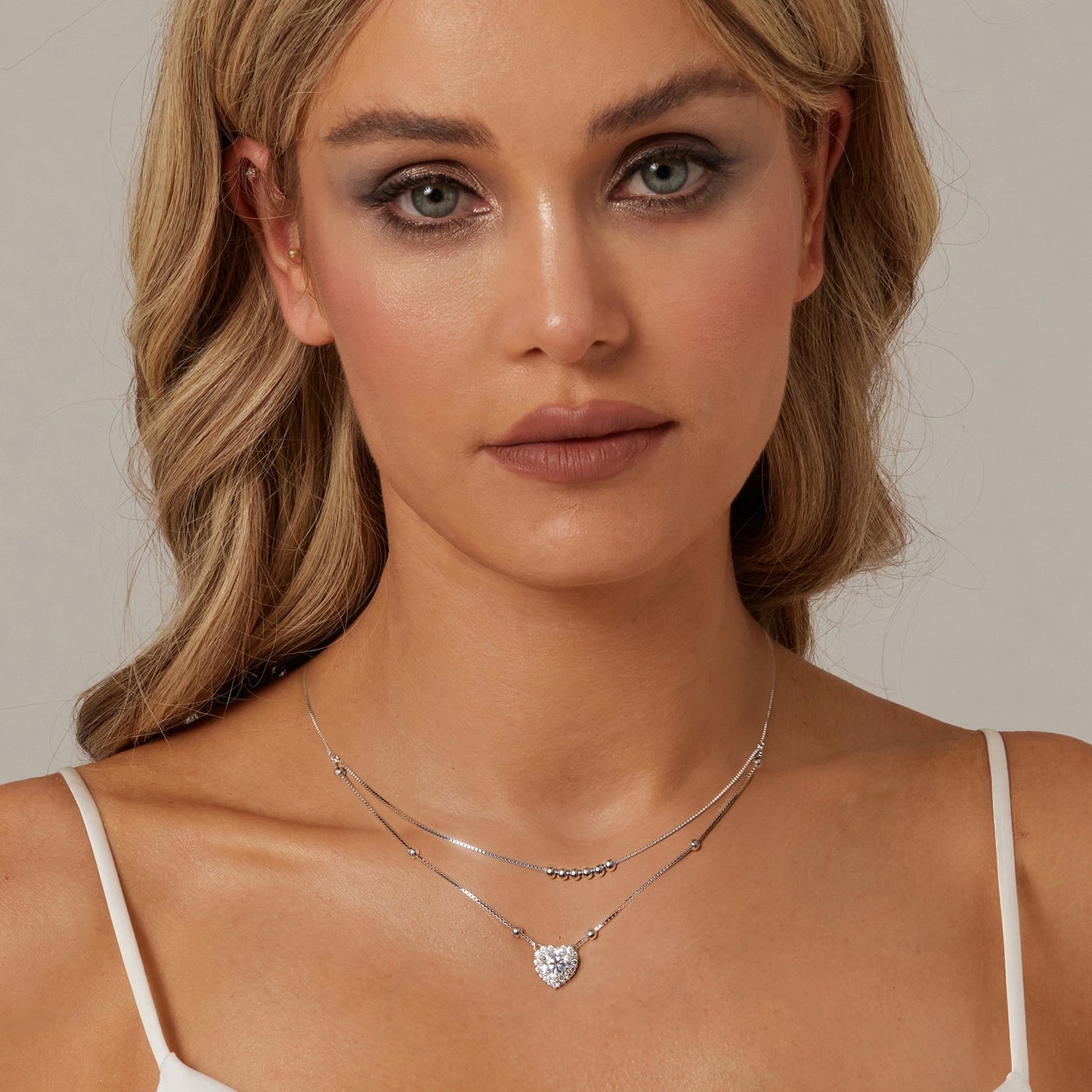 925 Sterling Silver 6.5mm Moissanite Necklace with Pavé Setting for Women