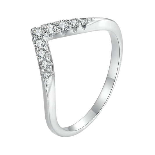 S925 Sterling Silver Moissanite 1.7mm Ring for Women - Size 6