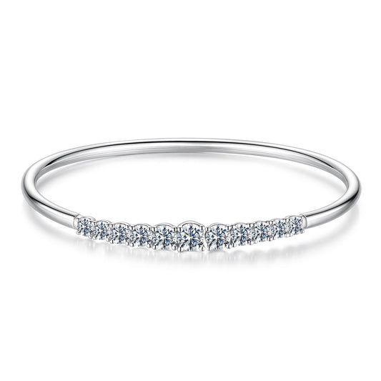 925 Sterling Silver & Moissanite White Gold Plated Bracelet with 0.5cm Moissanite for Women