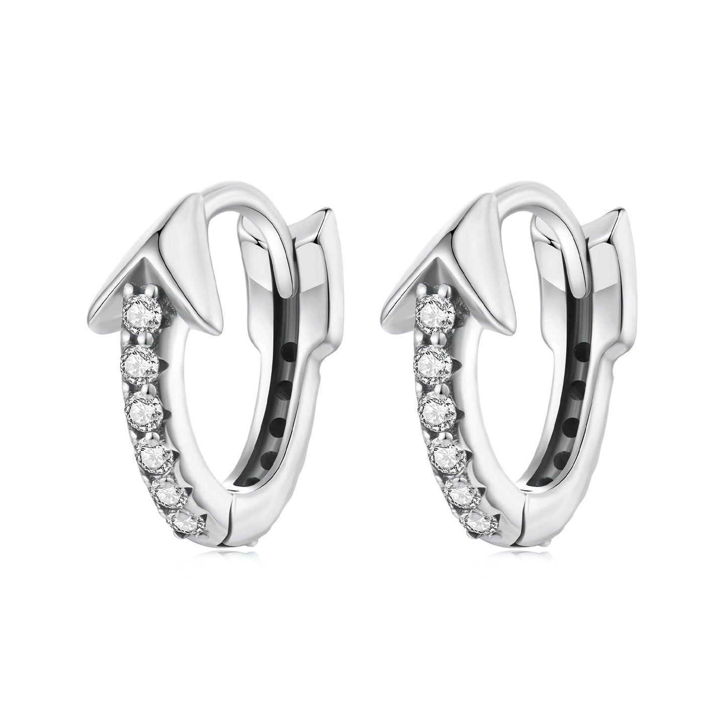 925 Sterling Silver Earrings with Pavé Setting CZ and Oxidized Finish