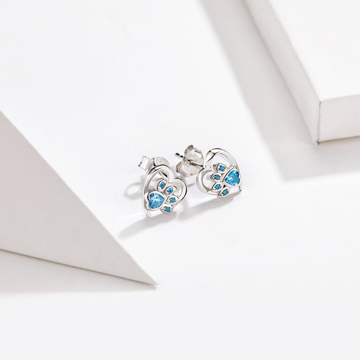 925 Sterling Silver Earrings with Pavé Setting CZ, 0.9cm for Women