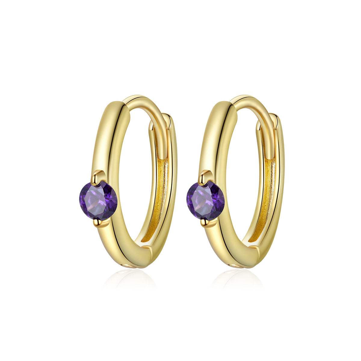 925 Sterling Silver Pavé Setting CZ Gold Plated Earrings for Women